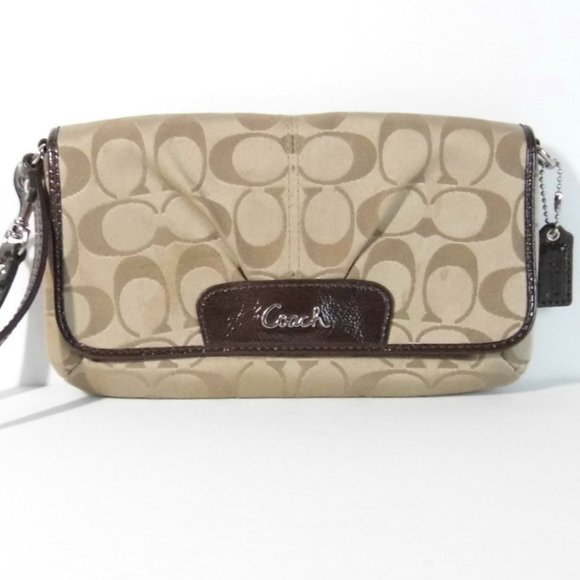 COACH wristlet Jacquard Logo Wallet Purse - Picture 1 of 9